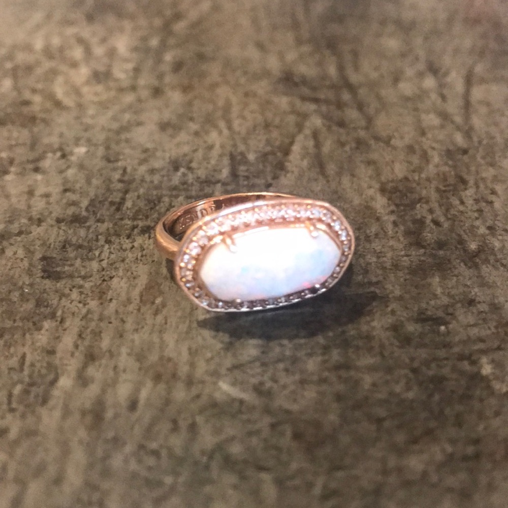 Kendra Scott Rose Gold White Opal Ring (Size 6)